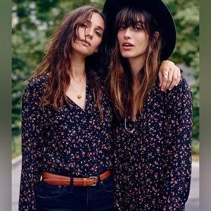 Madewell x Sézane Tomboy Silk Floral Top